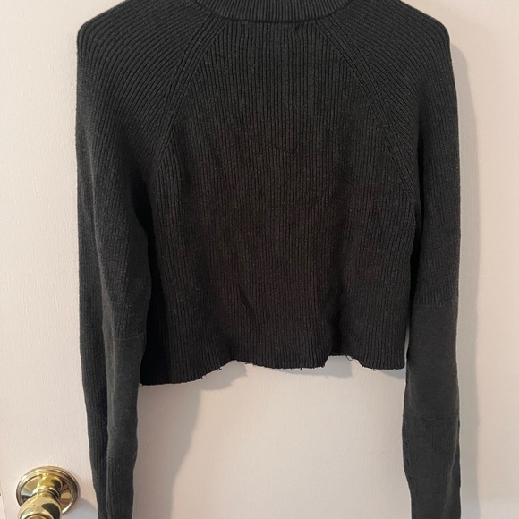 Banana Republic 1/4 Zip Knit Sweater Cropped Olive Green Women’s Medium - Picture 7 of 11